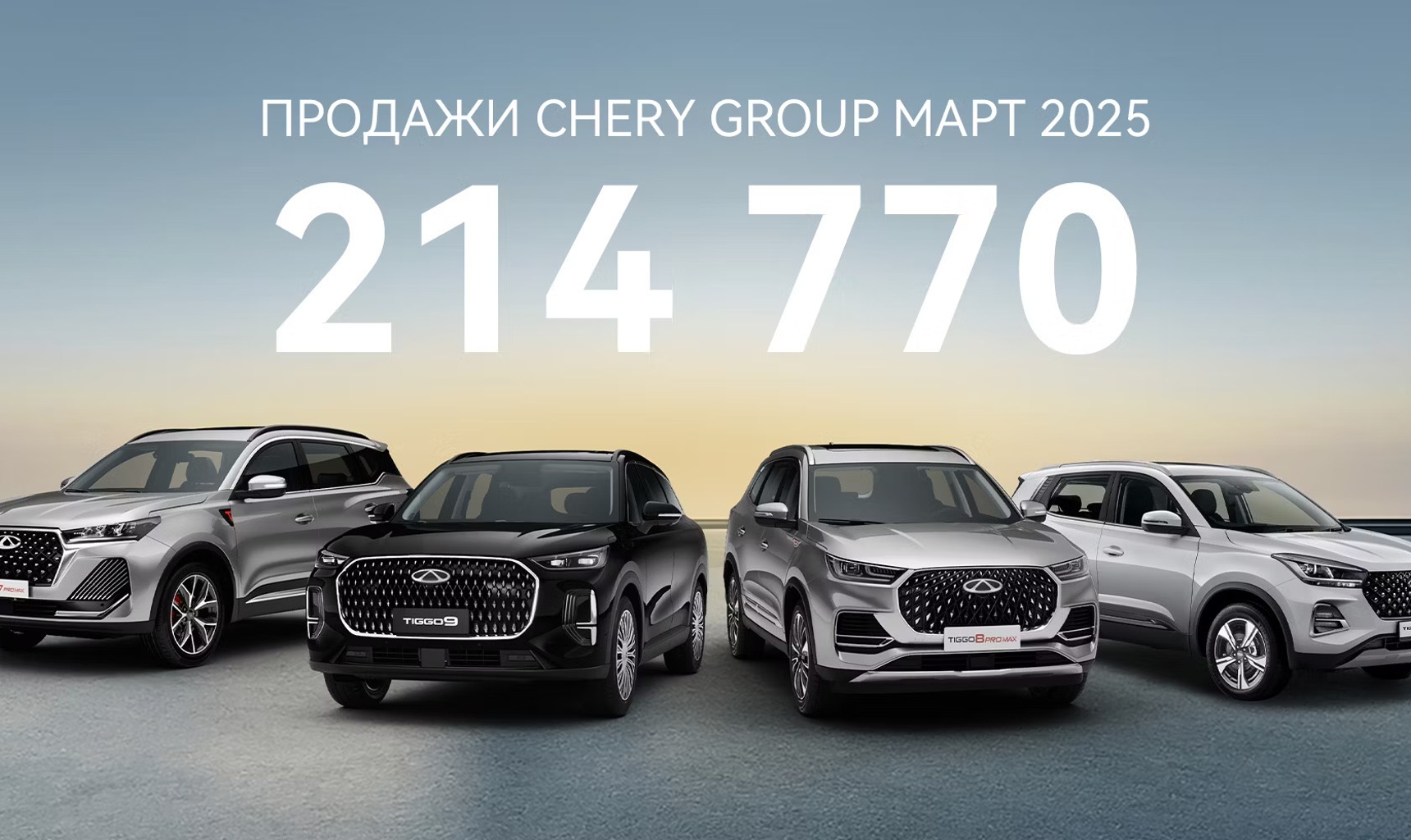 Продажи CHERY GROUP 2025: более 620 000 автомобилей продано в первом квартале